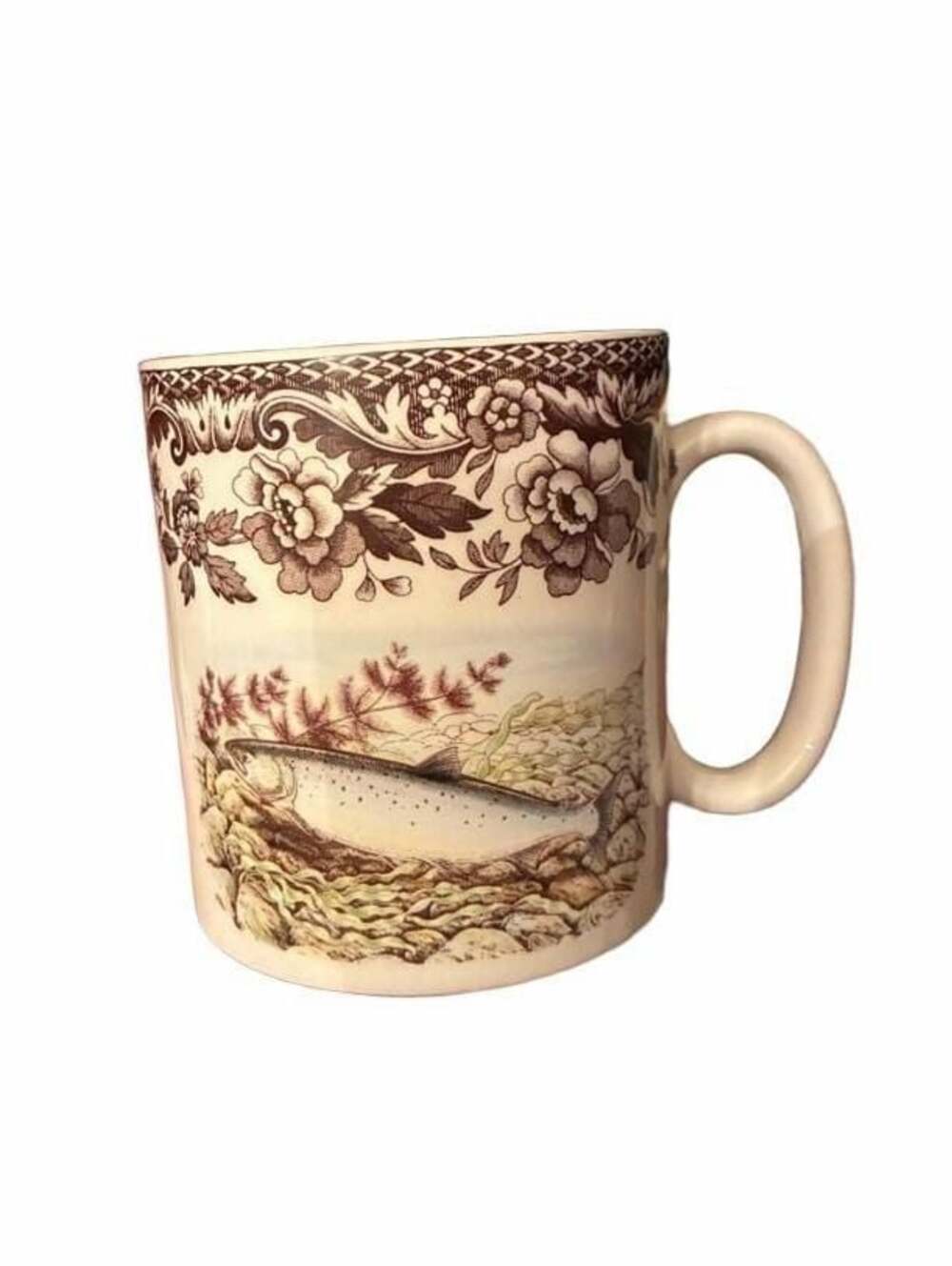 Spode Woodland North American Fish Pacific Salmon Coffee Mug